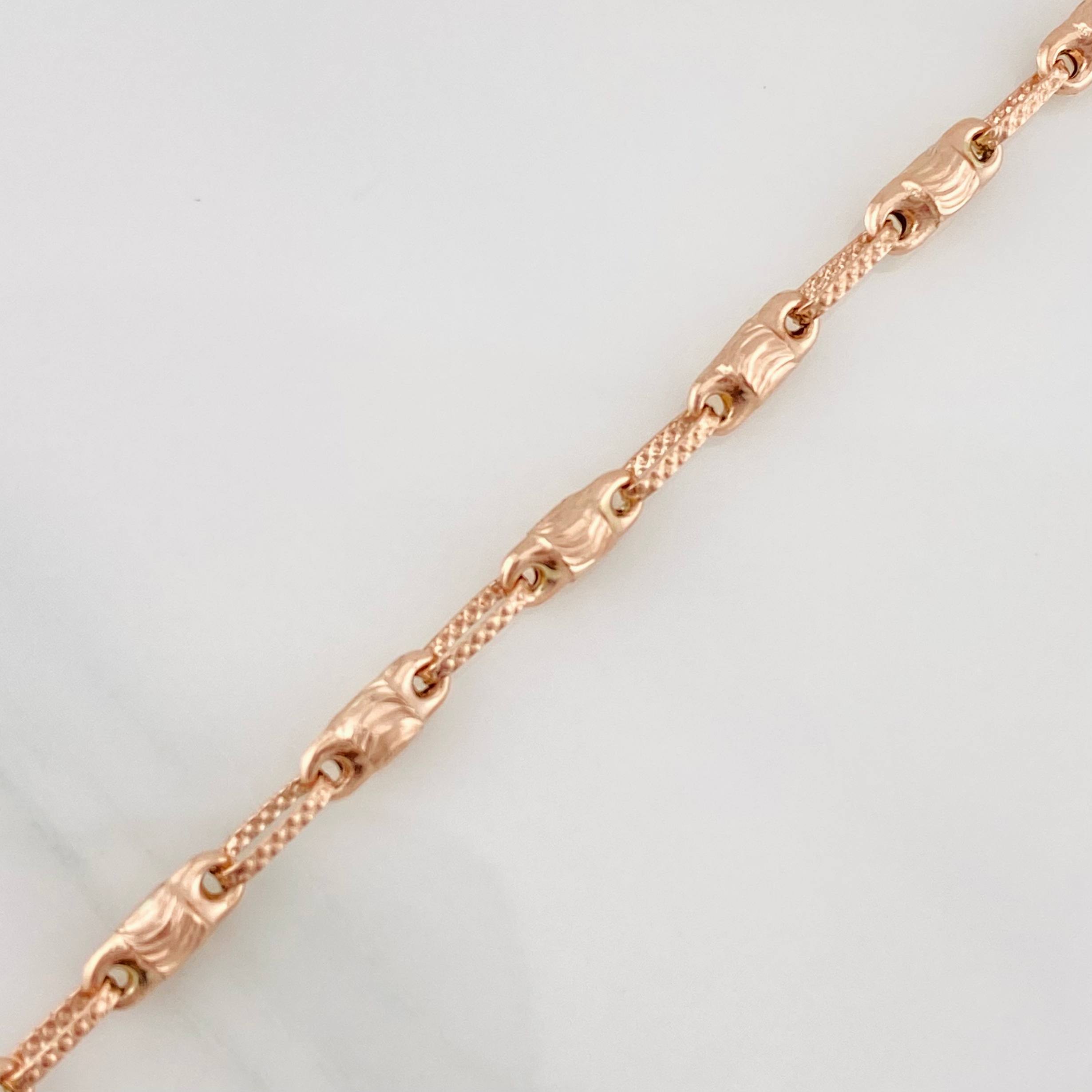 Pulso Rustico Cilindro 4.5g / 7 3/4 in / 3.34mm Oro Rosa 18K