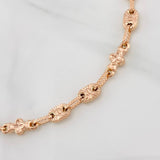 Pulso Rustico Eslabón Ovalado 4.8g / 8 1/4 in / 4.4mm Oro Rosa 18K