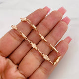 Cadena Rustica Cuadrada 12.3g / 24 in / 4.42mm Oro Rosa 18K