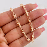 Cadena Rustica Flor 10.35g / 24 in / 4.9mm Oro Rosa 18K