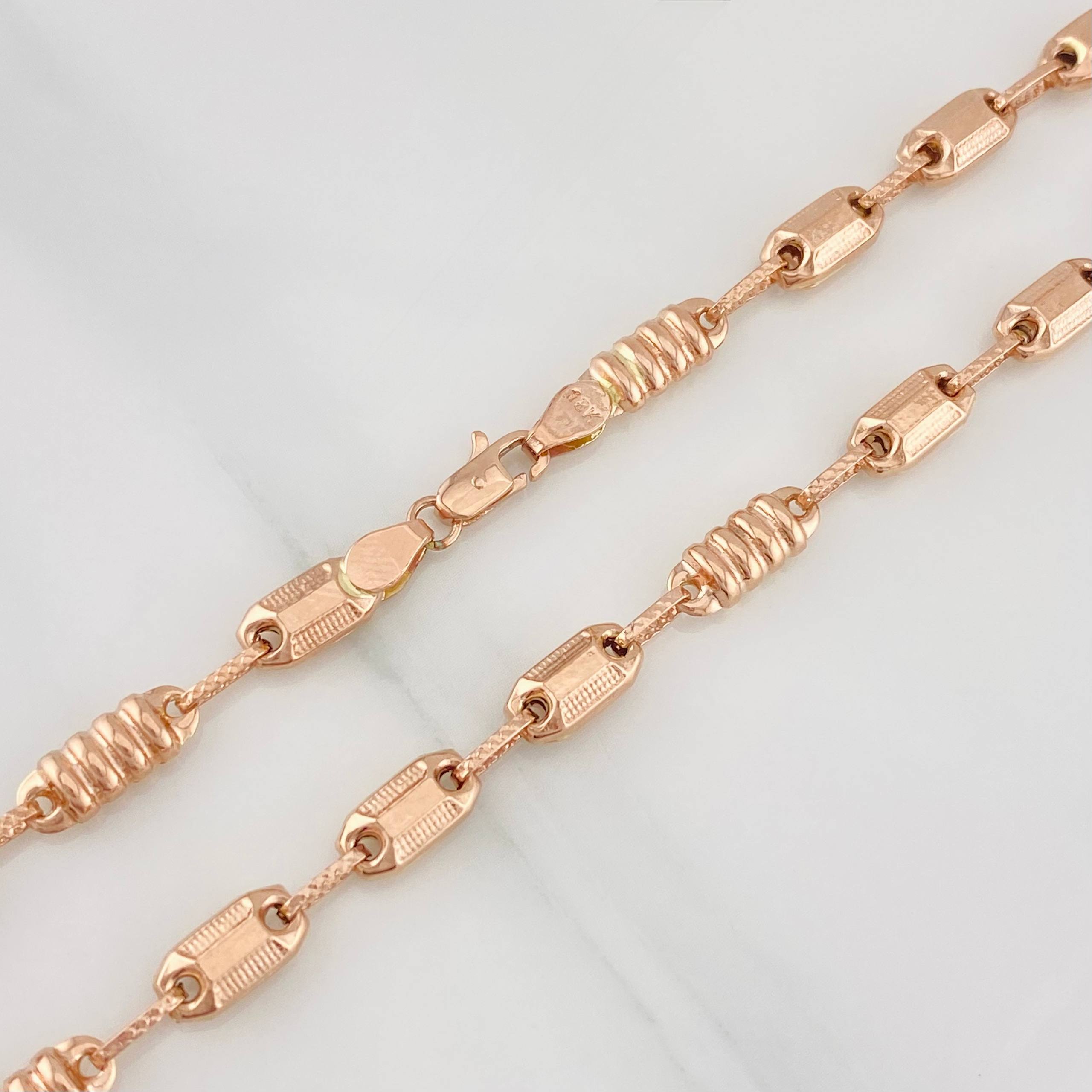 Cadena Rustica Barril 15g / 26 in / 4.8mm Oro Rosa 18K