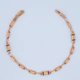 Pulso Rustica Tribal 4gr / 8 1/4 in / 4mm Dos Oros Amarillo Rosa 18K $