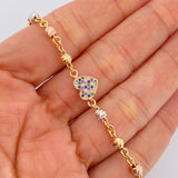 Pulso Corazon Tipo Militar 5.15gr / 6 in / 4mm Tres Oros 18K $