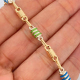 Pulso Rustica Barril 5.4gr / 8 1/2 in / 4.9mm Dos Oros Amarillo Blanco 18K $