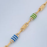 Pulso Rustica Barril 5.4gr / 8 1/2 in / 4.9mm Dos Oros Amarillo Blanco 18K $