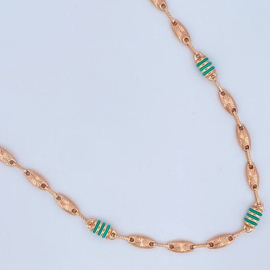 Cadena Rustica Barril Eslabon 11.6gr / 22 1/4 in / 5.1mm Oro Rosa 18K $
