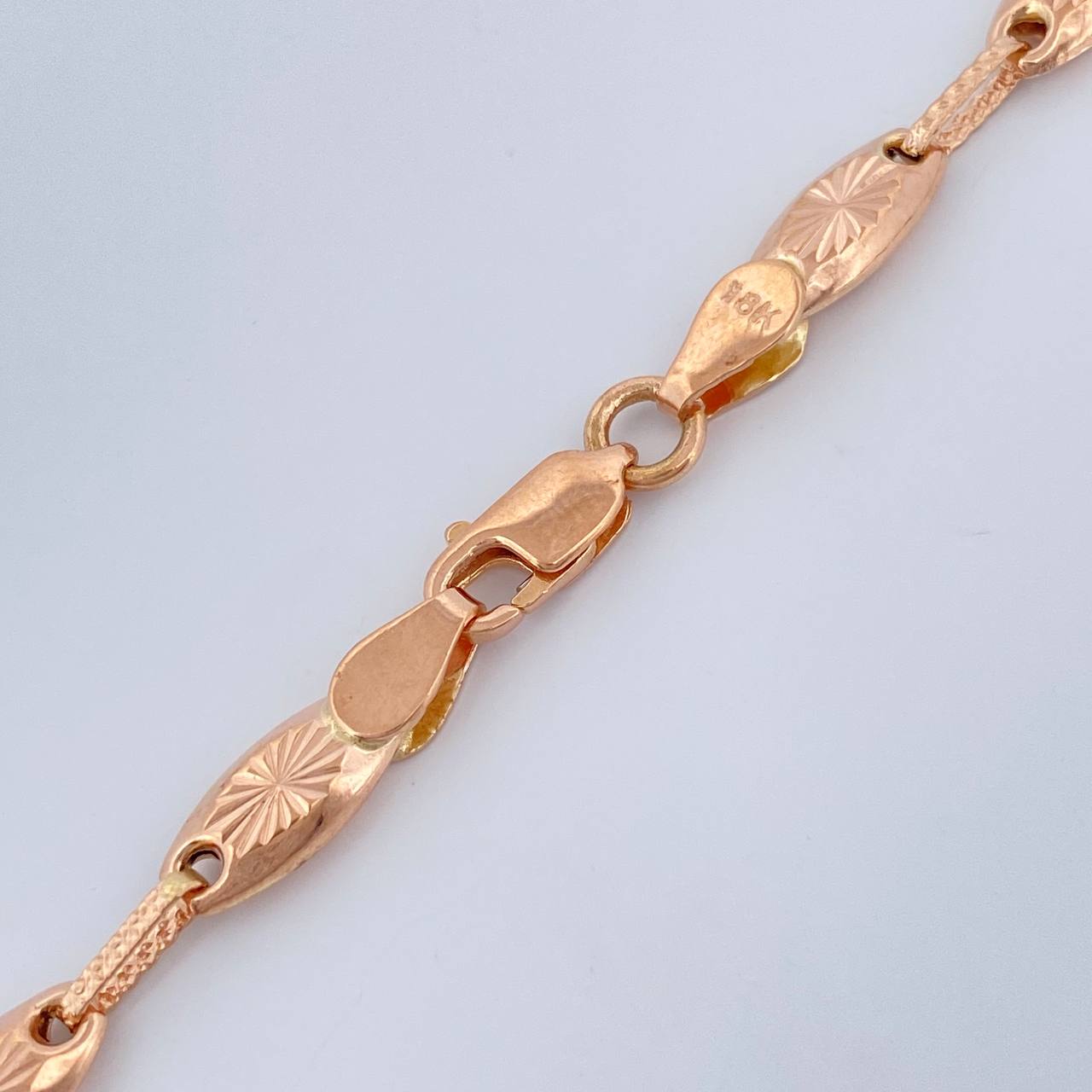 Cadena Rustica Barril Eslabon 11.6gr / 22 1/4 in / 5.1mm Oro Rosa 18K $