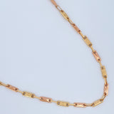 Cadena Rustica Eslabon 10.6gr / 24 1/4 in / 3.55mm Dos Oros Amarillo Rosa 18K $