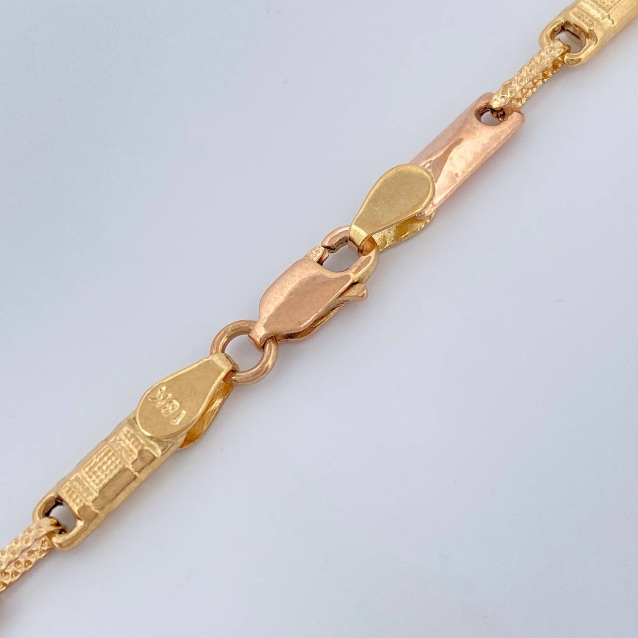 Cadena Rustica Eslabon 10.6gr / 24 1/4 in / 3.55mm Dos Oros Amarillo Rosa 18K $