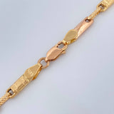 Cadena Rustica Eslabon 10.6gr / 24 1/4 in / 3.55mm Dos Oros Amarillo Rosa 18K $