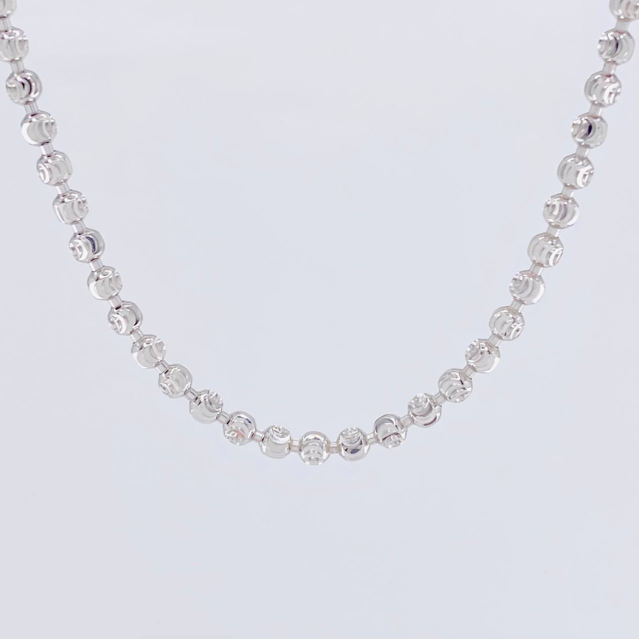 Half Moon Military Chain 15.15g / 20 in / 3mm 18K White Gold