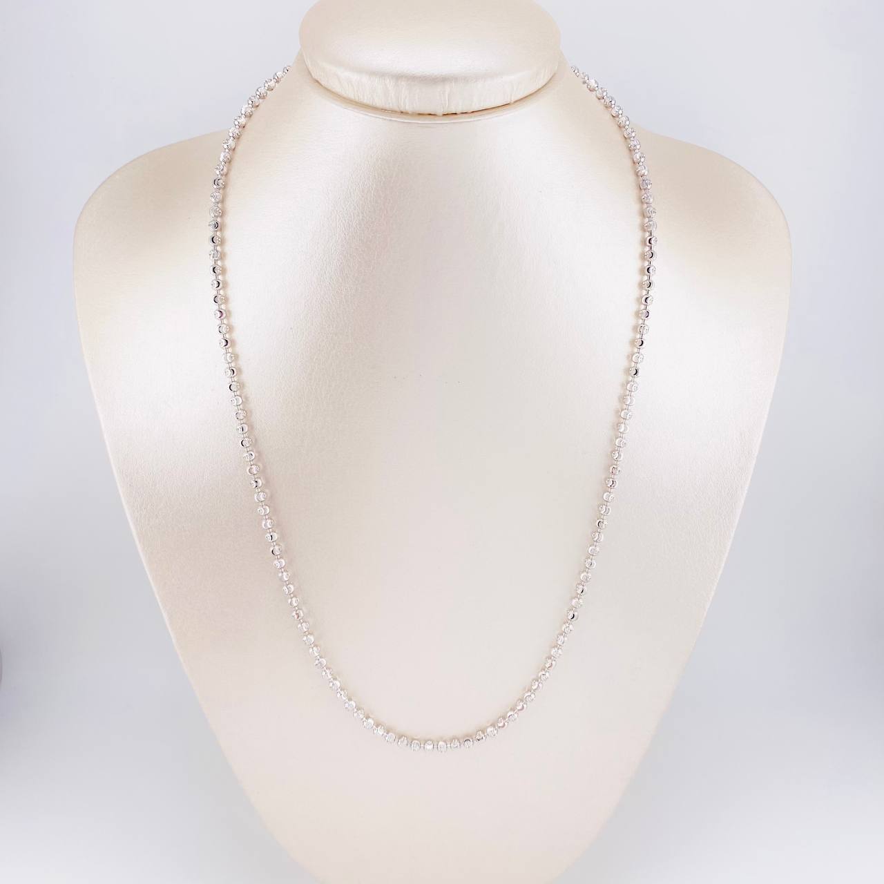 Half Moon Military Chain 15.15g / 20 in / 3mm 18K White Gold