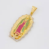 Pendant Silhouette Virgin Guadalupe 19g / 2 1/2 in Two-Tone Yellow White Gold 18K
