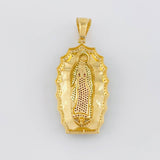 Pendant Silhouette Virgin Guadalupe 19g / 2 1/2 in Two-Tone Yellow White Gold 18K