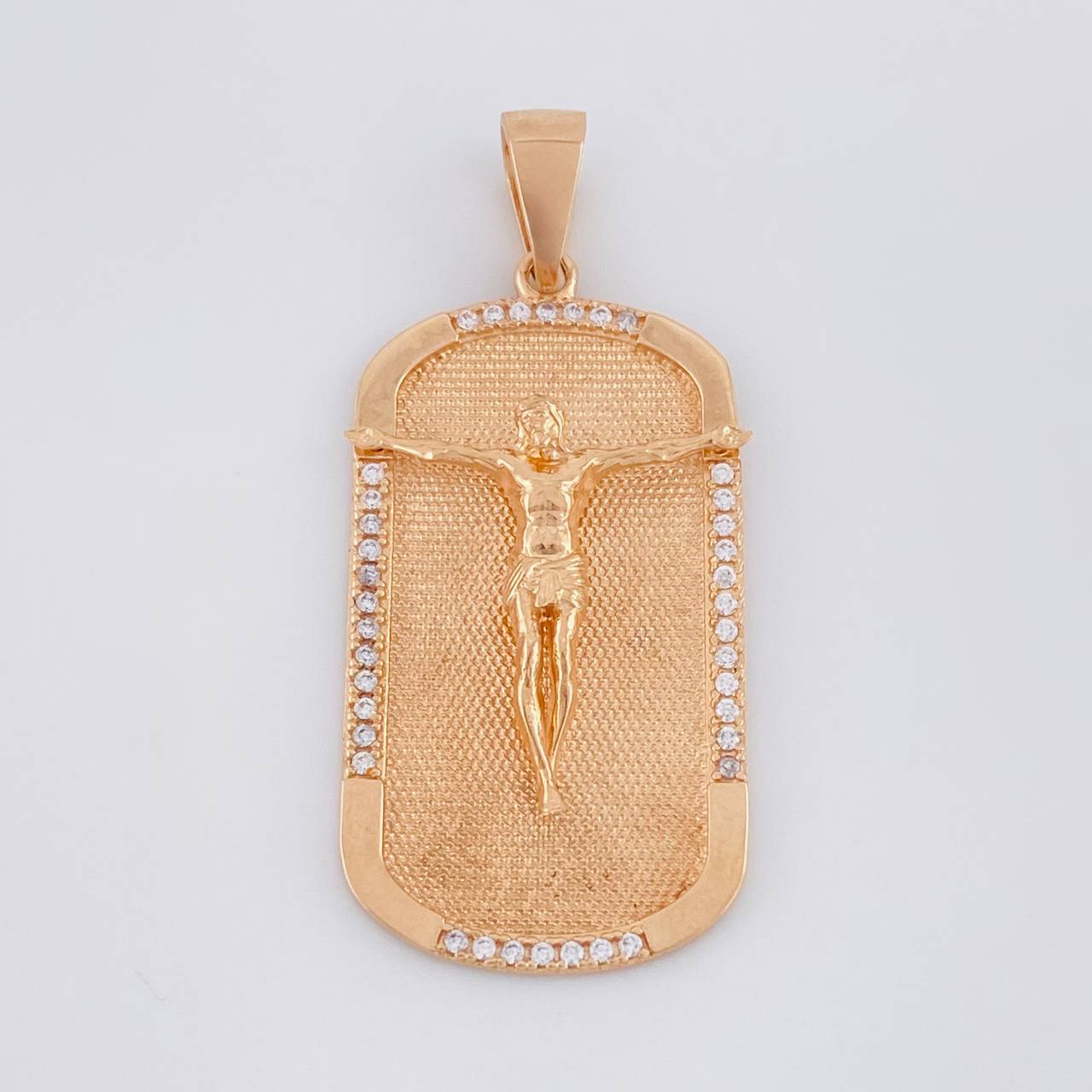 Dije Cristo Placa 10g / 2 in Oro Rosa 18K