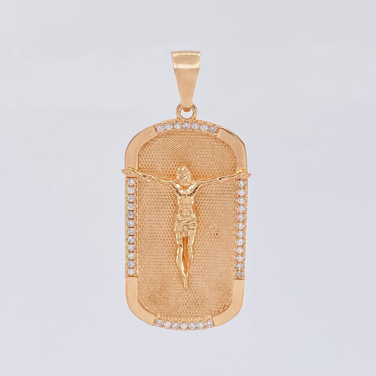 Dije Cristo Placa 10g / 2 in Oro Rosa 18K