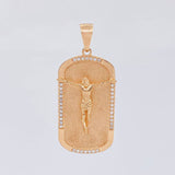 Dije Cristo Placa 10g / 2 in Oro Rosa 18K