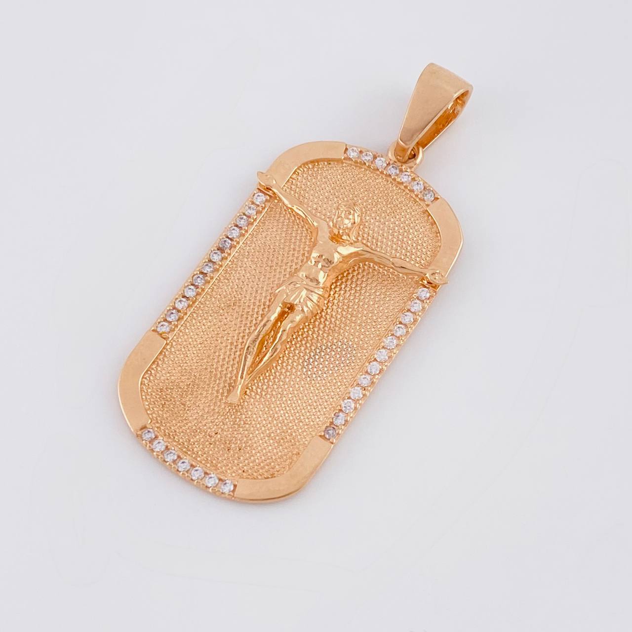 Dije Cristo Placa 10g / 2 in Oro Rosa 18K