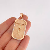 Dije Cristo Placa 10g / 2 in Oro Rosa 18K