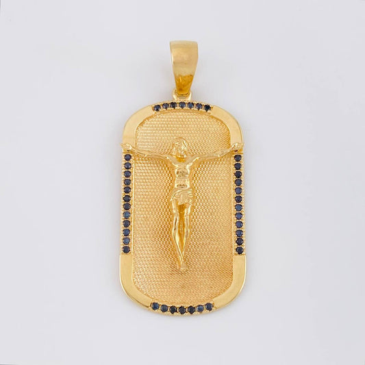 Dije Cristo Placa 9.75g / 2 in Oro Amarillo 18K
