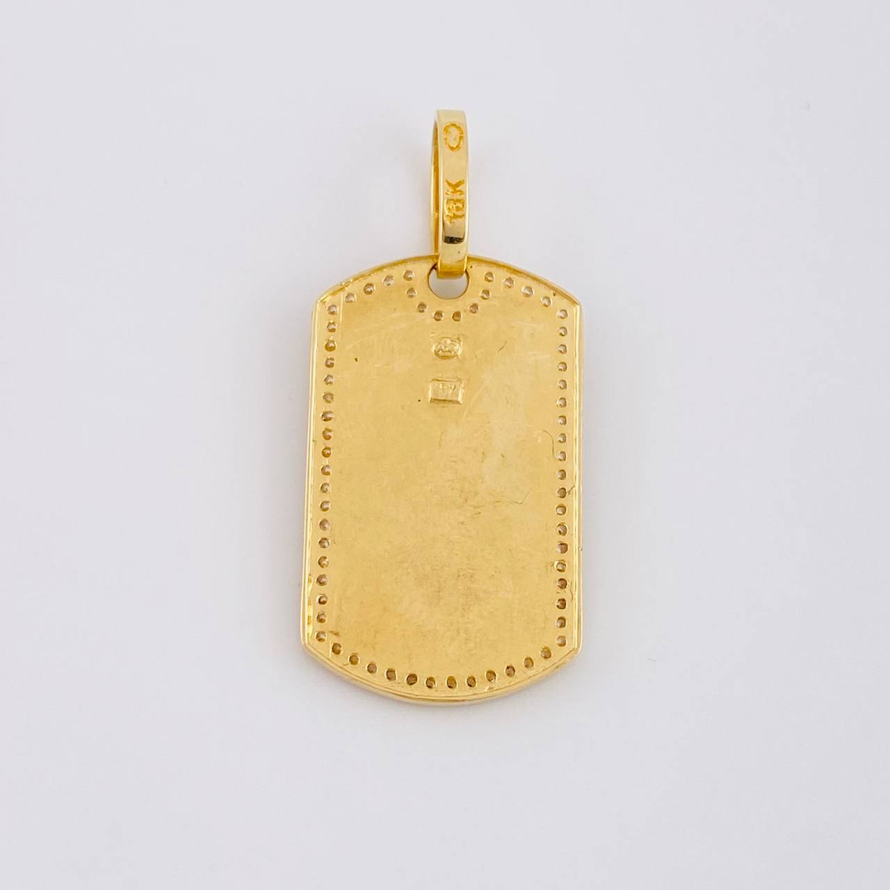 Dije Placa Corona 7.05g / 1 1/2 in Dos Oros Amarillo Blanco 18K