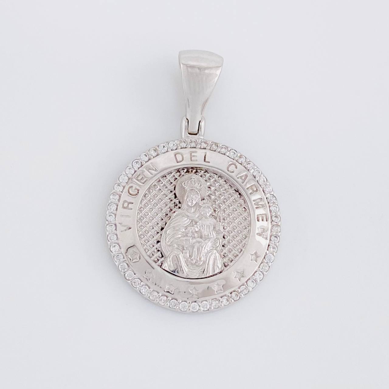 Dije Medalla Virgen Guadalupe 4.55g / 1 1/4 in Oro Blanco 18K
