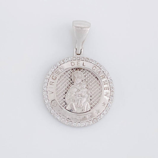 Pendant Medal Virgin Guadalupe 4.55g / 1 1/4 in 18K White Gold