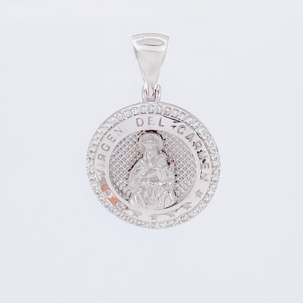Dije Medalla Virgen Guadalupe 4.55g / 1 1/4 in Oro Blanco 18K