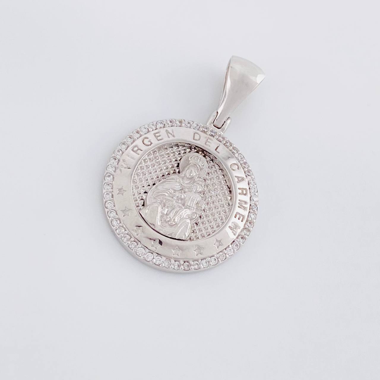 Dije Medalla Virgen Guadalupe 4.55g / 1 1/4 in Oro Blanco 18K