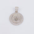 Dije Medalla Corona 6.55g / 1 1/2 in Oro Blanco 18K