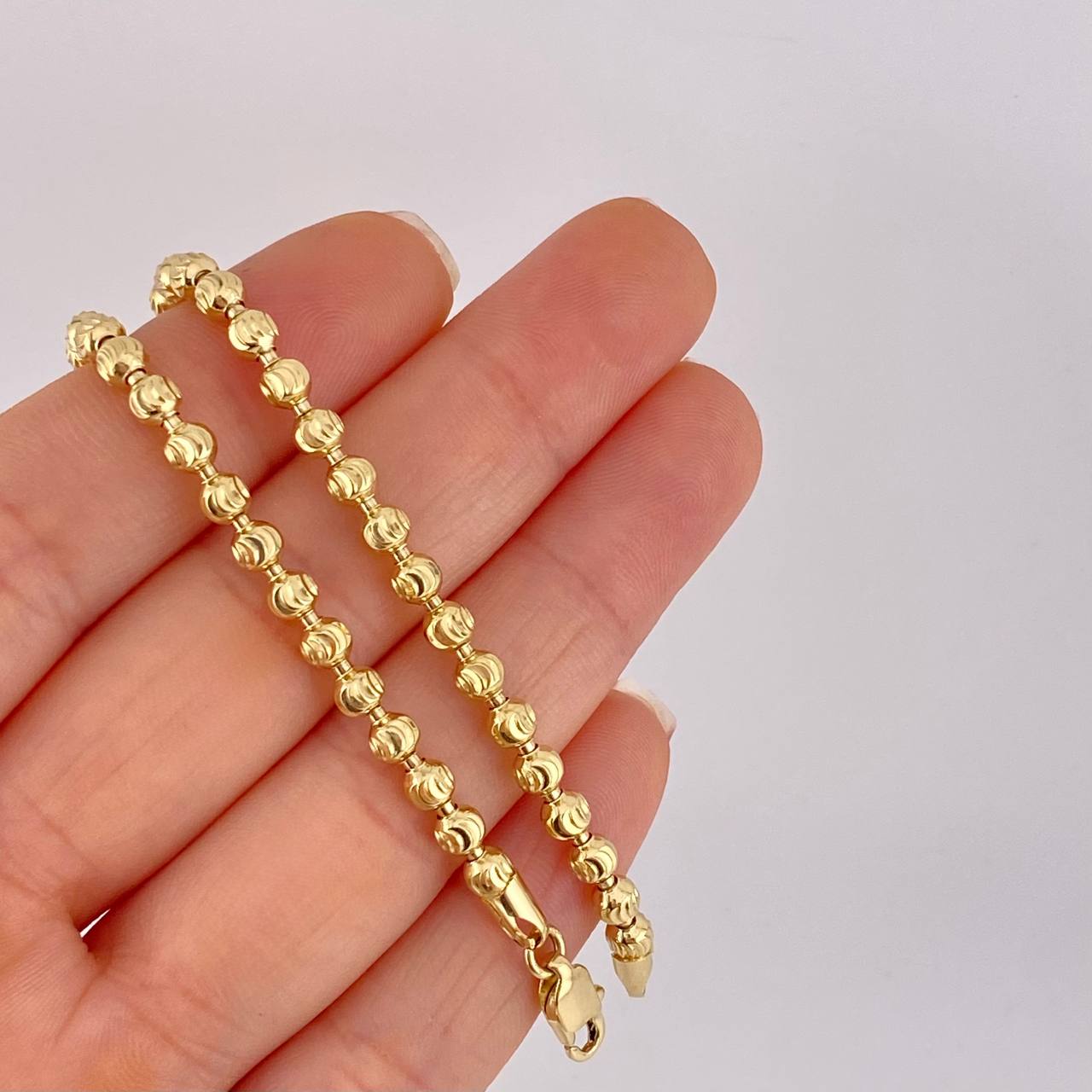 Cadena Militar Media Luna 20.5g / 20 in / 3.9mm Oro Amarillo 18K