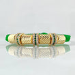 Pulsera Verde Herraje Rueda Circones Blancos Verdes 3.8gr / 6mm Cilindros Diamantados 4und Oro Amarillo 18K ©