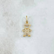 Dije Niño 1.15gr / 2cm / Circones Blancos Oro Amarillo 18K
