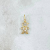 Dije Niño 1.15gr / 2cm / Circones Blancos Oro Amarillo 18K