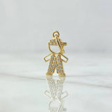 Dije Niño 1.15gr / 2cm / Circones Blancos Oro Amarillo 18K