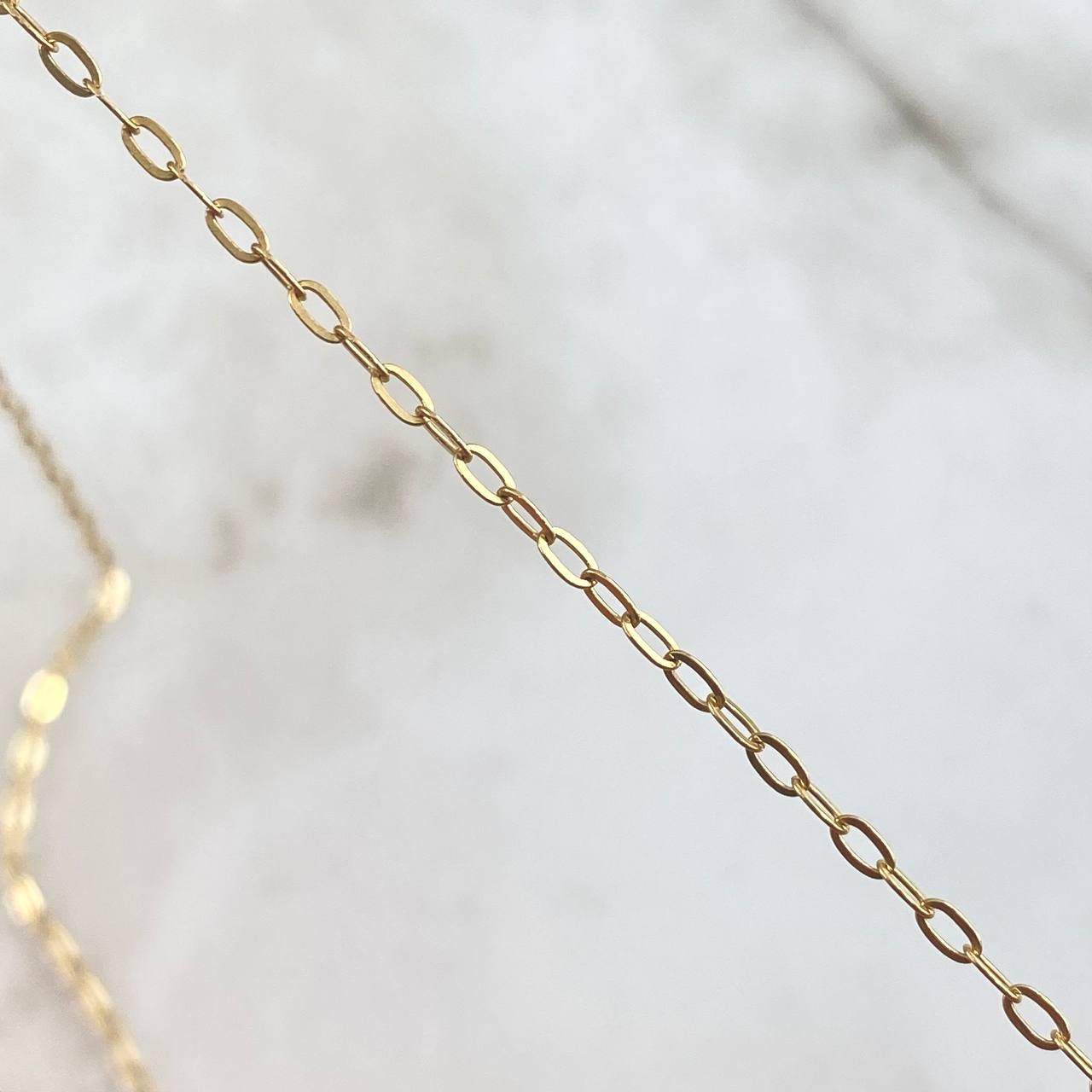 Classic Link Chain Clover VCyA 4.5gr / 50cm / 1.5mm Black Onyx Dotted Yellow Gold 18K