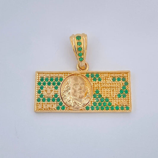 Dije One Dólar 3.45gr / 1 in / Dos Oros Amarillo Blanco 18K &