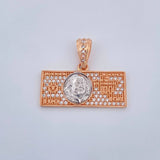 Dije One Dólar 3.35gr / 1 in / Dos Oros Blanco Rosa 18K &