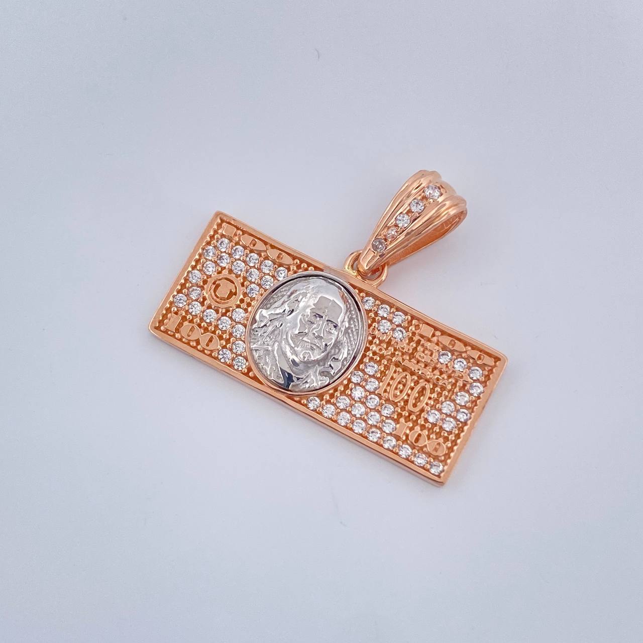Dije One Dólar 3.35gr / 1 in / Dos Oros Blanco Rosa 18K &