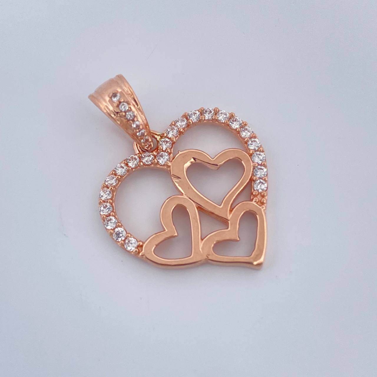 Dije Corazones 3.15gr / 1 in / Oro Rosa 18K &