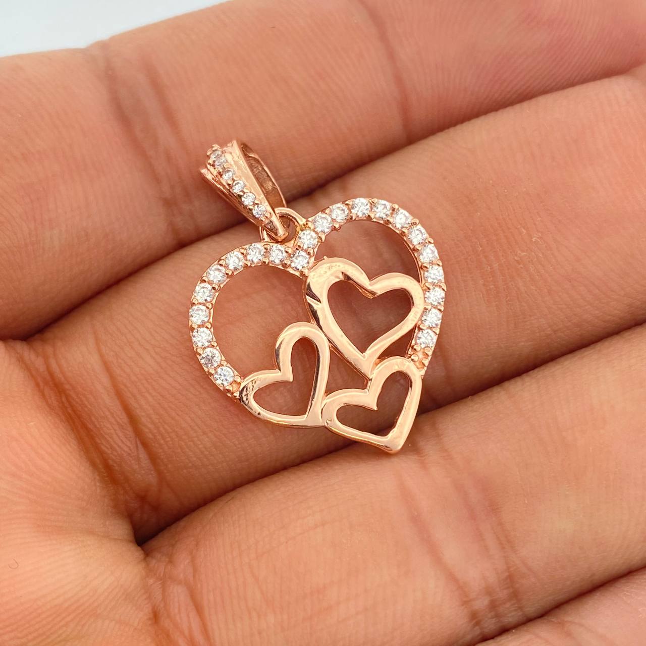 Dije Corazones 3.15gr / 1 in / Oro Rosa 18K &