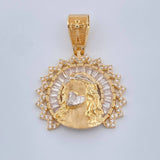 Dije Rostro Cristo 7.8gr / 1 1/2 in / Dos Oros Amarillo Blanco 18K &