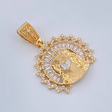 Dije Rostro Cristo 7.8gr / 1 1/2 in / Dos Oros Amarillo Blanco 18K &