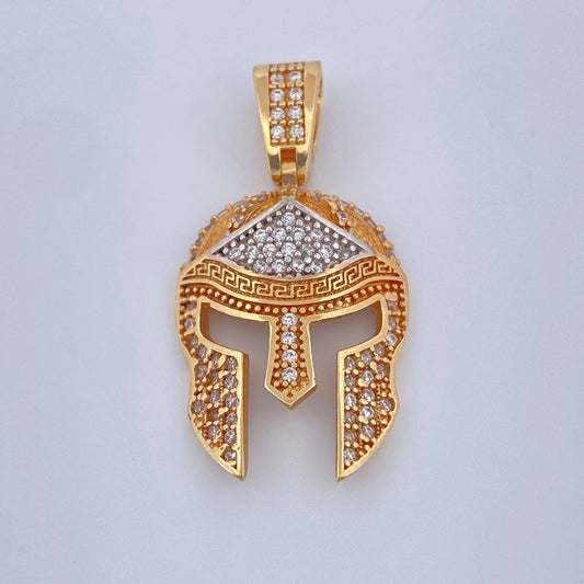 Dije Gladiador 3.5gr / 1 1/4 in / Dos Oros Amarillo Blanco 18K &