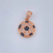 Dije Balon De Futbol 2.55gr / 3/4 in / Dos Oros Negro Rosa  18K &