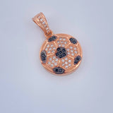 Dije Balon De Futbol 2.55gr / 3/4 in / Dos Oros Negro Rosa  18K &