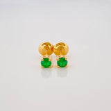 Stud Earrings Four Prongs Emeralds 17 Pts 0.7 g / in / 2.8 mm Yellow Gold 18K