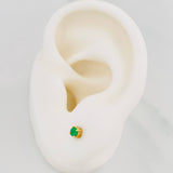 Stud Earrings Four Prongs Emeralds 17 Pts 0.7 g / in / 2.8 mm Yellow Gold 18K