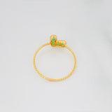Heart Ring with Emeralds 25 Pts 1 g / T6 18K Yellow Gold