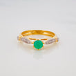Solitaire Ring Bridge Emeralds 2.25 g / T5 1/2 Two Yellow White Gold 18K
